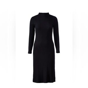 LOFT ribbed mock neck midi dress